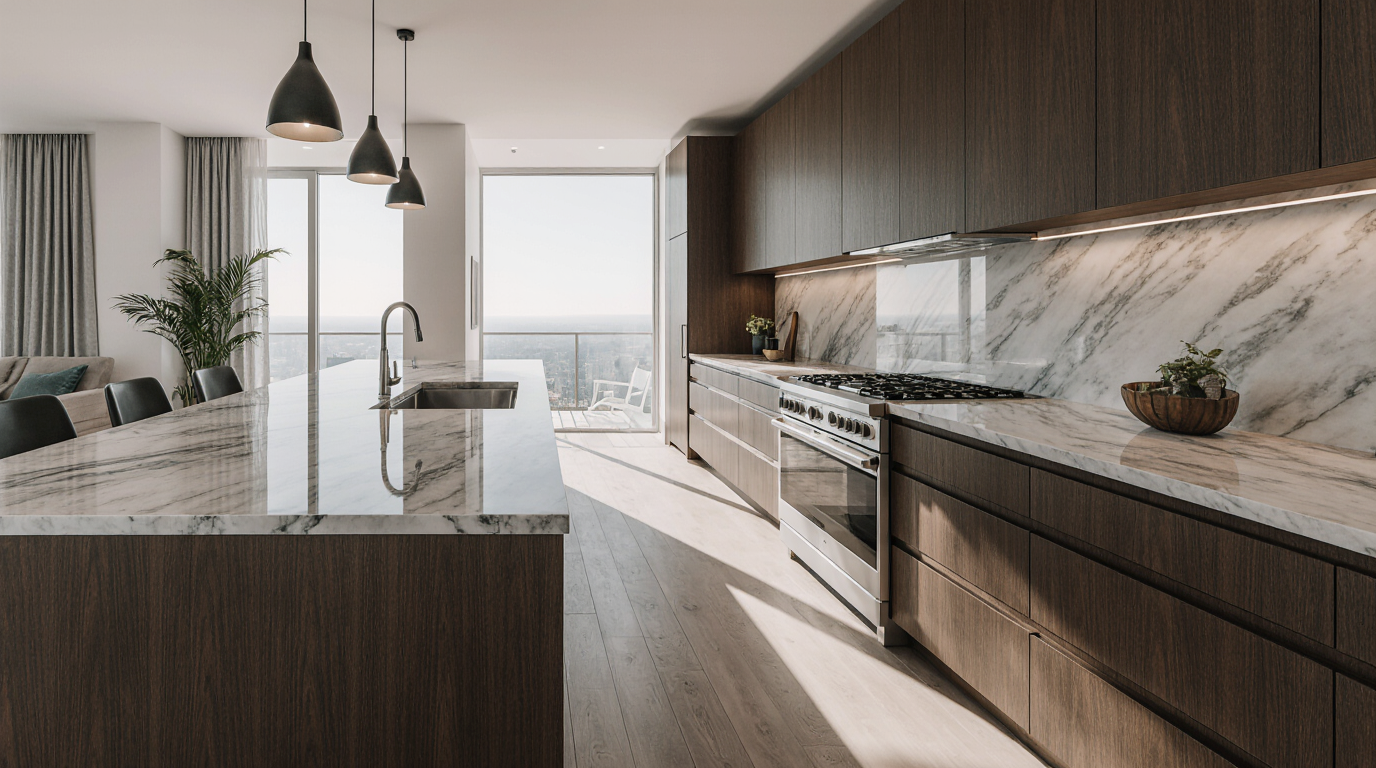 Modern Brown Kitchen Cabinets