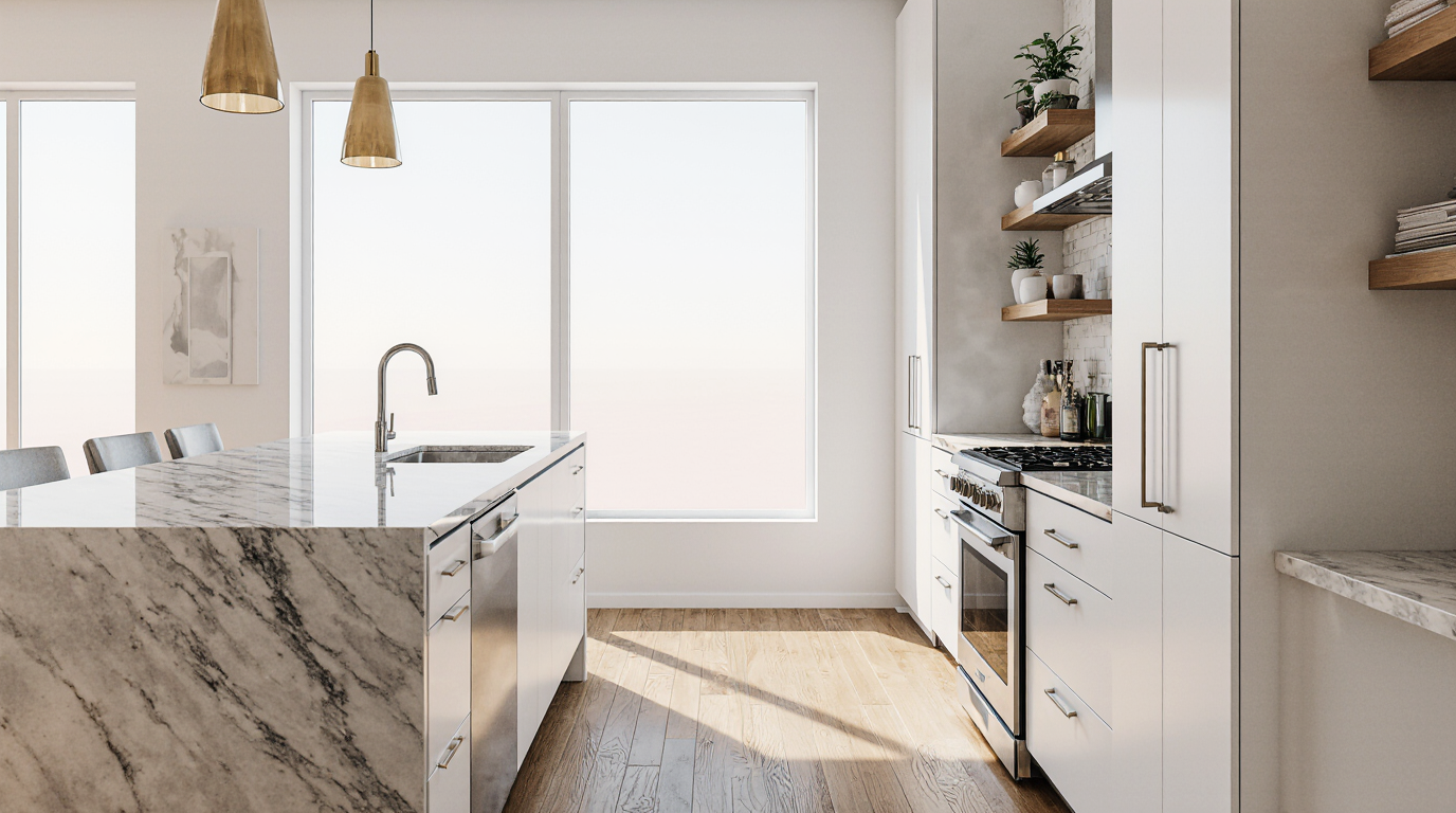 Modern White Shaker Kitchen Cabinets