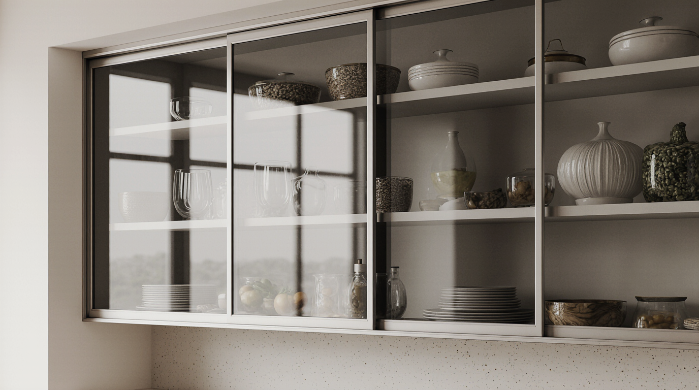 Sliding Glass Cabinet Doors