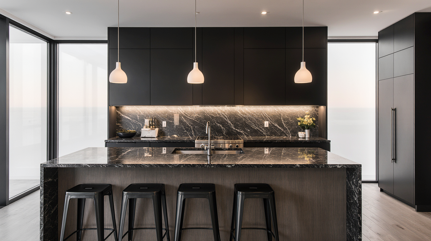 Black Granite Countertops Kitchen