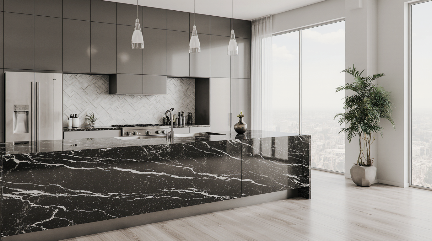 Black and White Quartz Countertops