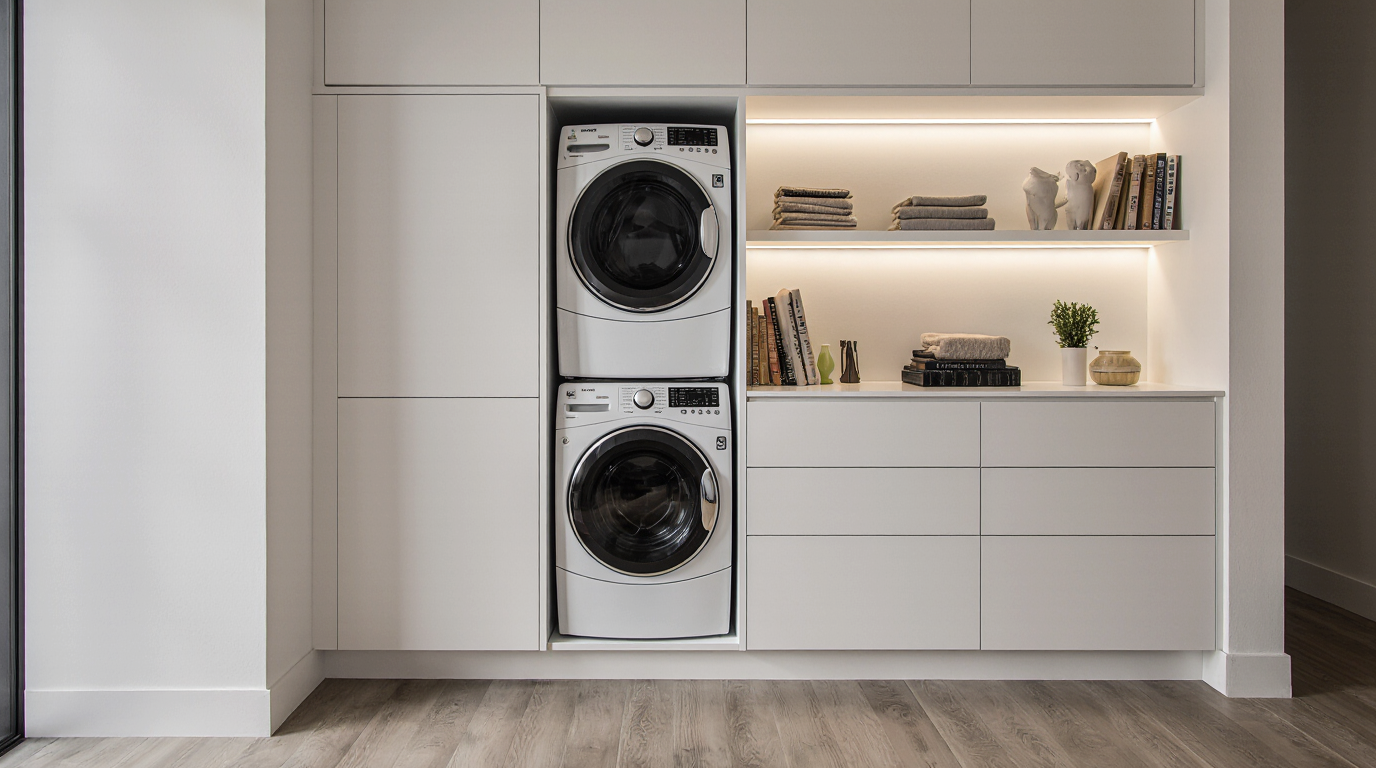 Stackable Washer Dryer Storage Ideas