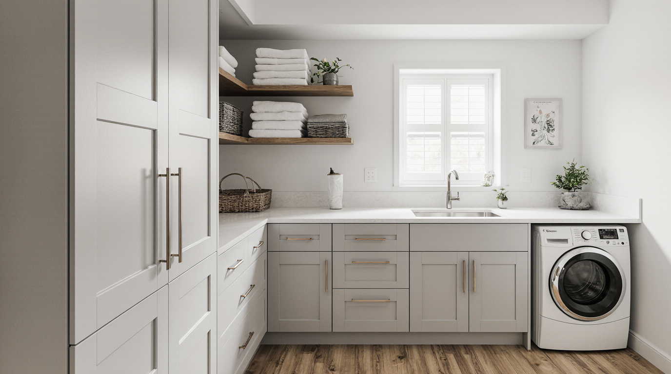 Shaker Style Laundry Cabinets